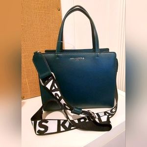 Karl Lagerfeld Paris NWT Green Maybelle Two-way Satchel Bag